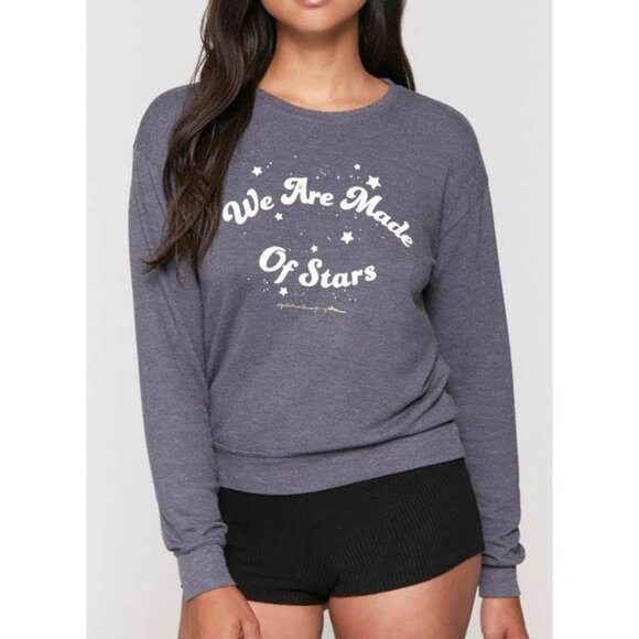 Spiritual Gangster Women "We Are Made Of Stars" Sweatshirt S Blue Crewneck NWT - Picture 1 of 7